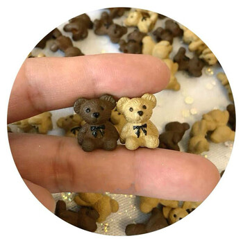 史莱姆填充物 迷你坐款小熊公仔 手机壳奶油胶材料耳环吊坠配件 深
