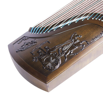 古筝琴民族乐器 学生练习普及双弧款7008 7801楠木贴雕筝-走马听琴