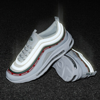 ins超火银子弹头鞋情侣透气鞋跑步鞋mxa97吴亦凡同款反光气垫男鞋