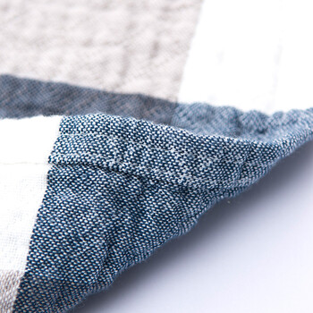 洁丽雅（Grace）家纺 绅士格子纯棉加厚吸汗大枕巾 两条装 兰 145g/条 80*50cm