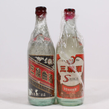 三粮酒三泉曲酒 约80年代 高度 500ml2瓶【100(名酒拍卖)06401