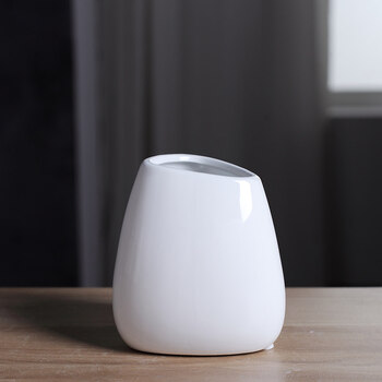 ins北欧风创意现代简约时尚客厅摆件白色陶瓷干花器花瓶花艺摆件 升级