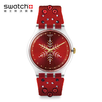 斯沃琪(swatch)瑞士手表圣诞特别限量款男女士学生石英表suoz287s
