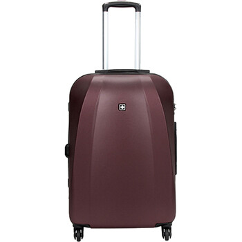SUISSEWIN拉杆箱28英寸大容量密码箱万向轮出国行李箱防刮旅行箱女酒红6104