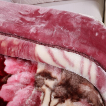 
                                        旭蔷家纺 床上用品 秋冬厚毯子加厚毛毯双人盖毯 超柔拉舍尔冬厚毯 长毛-650紫红 200*240                