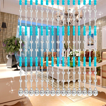漫倾（MQ）钮珠切面珠 水晶珠帘客厅餐厅隔断帘成品门帘餐厅玄关过道酒店珠帘窗帘成品门帘子 普通色 单条定做