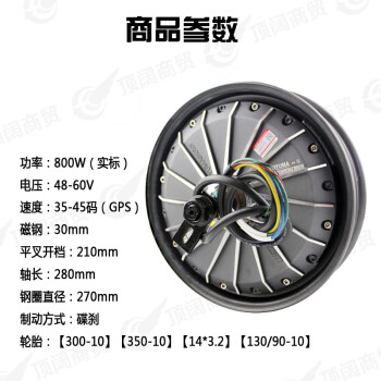 電動車電摩改裝10寸800w30磁鋼48v60v72雨輝泰然省電電機馬達防偽