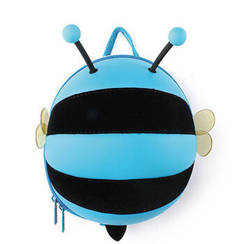 小蜜蜂儿童背包1-2-3幼儿男女孩宝宝可爱防走失双肩书包 小号蓝色(1-3