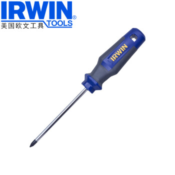 IRWIN 美国欧文 工具（带强磁）双色橡塑柄螺丝刀 一字起子 十字螺丝批 改锥 (PH1)5.0X80mm 十字