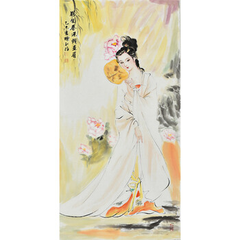 中国书画家协会会员陈红梅《粉阁春深懒画眉》06900