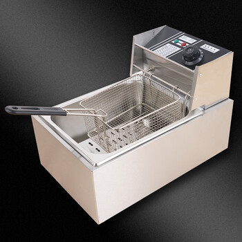 新款炸锅商用电炸锅单缸炸锅薯条家用10l加厚小电炸锅双缸炸炉薯tyx