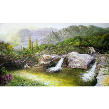 朝鲜画家安明秀《清泉》油画06拍卖已结束朝鲜画家申革哲《春的故事