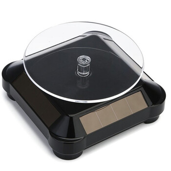 360度旋转太阳能手机首饰珠宝等展示托盘 手机店展示托架 光能感应