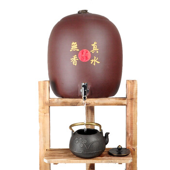 谱茗-紫砂水缸饮水缸储水净化罐茶水缸20L 真水无香凉水缸