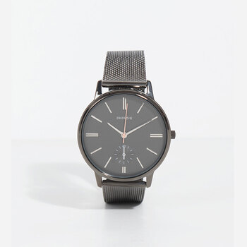 parfois新款欧美大气成人手表女士简约时尚玫瑰金腕表151812 黑色