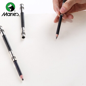 马利(Marie's)铅笔延长器3个装双头铅笔加长杆延长增长接笔器套装8-10mm铅笔适用速写马克笔绘画