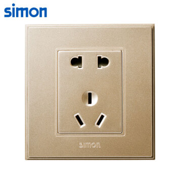 西蒙(SIMON) 开关插座面板 56C系列 五孔插座特惠款 86型面板 香槟金色 V51084-02