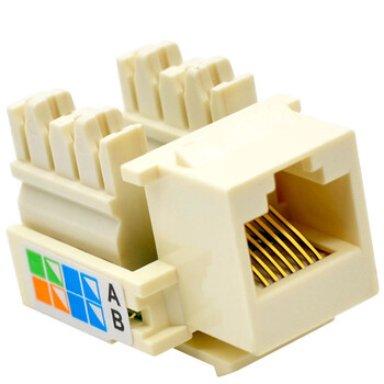 礼嘉（LIJIA）LJ-MB088 电话RJ11语音模块+RJ45超五类网络镀金模块+86型双口面板 模块面板工程布线组合套装