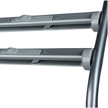 得力(deli)五层商务铝合金夹条报纸架 图书馆书架报夹条置 宣传资料展示   高1.05米