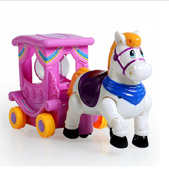 电动万向拖拉幼儿男女孩玩具鸭子小动物玩具 7733电动大号马车