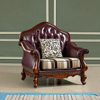 熠辉欧式真皮沙发现代美式古典乡村复古沙发大小户型客厅组合法式新