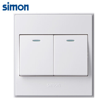 西蒙(SIMON) 开关插座面板 56C系列 二开单控开关 86型面板 珍珠白色 V51021BYT