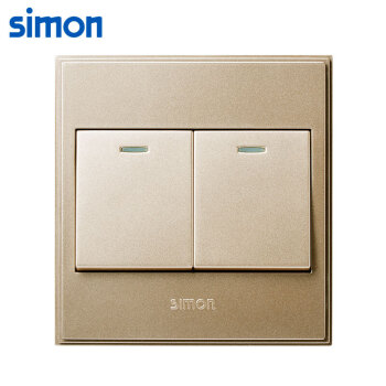 西蒙(SIMON) 开关插座面板 56C系列 二开单控开关 86型面板 香槟金色 V51021BY-02