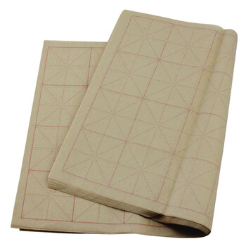 芬尚 纯竹浆竹帘纹9*28格加厚毛边纸 初学者学生毛笔字墨汁练习纸 毛笔书法课堂教学练习用65*38cm/60张