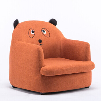 宝宝学坐懒人可拆洗可爱单人卡通小沙发 灰色/棉麻 桔色/棉麻 熊猫