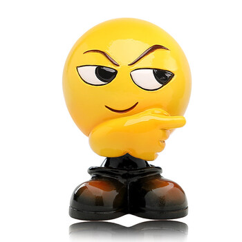 车内饰品摆件 搞笑创意车载可爱表情包摇头装饰车内用品 机智【图片