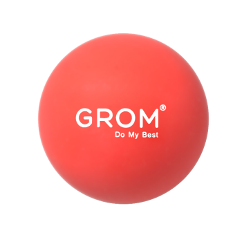 Grom硅胶筋膜球训练健足底穴位按摩球手腕康复瑜伽健身深层肌肉放松球 红色
