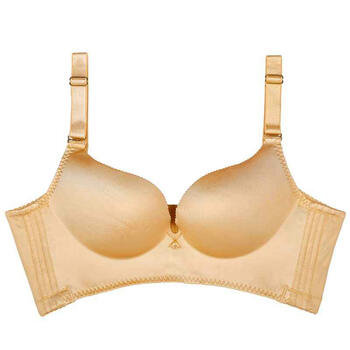 3d光面无痕无钢圈聚拢手掌按摩文胸性感内衣s116ftny 金色 70b