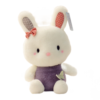 可爱咪咪兔公仔小兔子毛绒玩具兔布娃娃 趴姿布玩偶 生日礼物 紫色坐