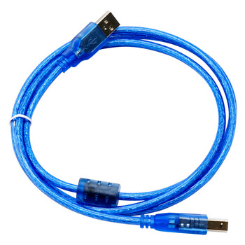 礼嘉 高速USB2.0打印机数据线 5米方口打印线 AM/BM 惠普佳能爱普生打印机电源 透明蓝色 LJ-U050L