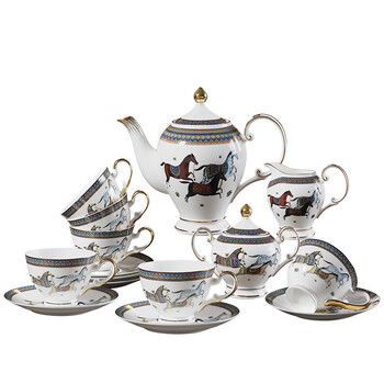 欧式茶具套装骨瓷咖啡杯碟英式下午茶花茶杯宫廷咖啡具礼盒装 五花马
