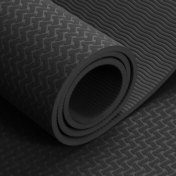 者男女加厚加宽加长防滑垫子瑜珈垫三件套 黑色送瑜伽砖 捆绳 背袋 宽