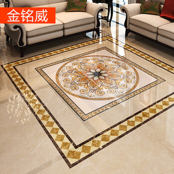 金铭威客厅3d欧式地板砖地毯瓷砖拼花图玄关抛晶砖 0.6m 单片