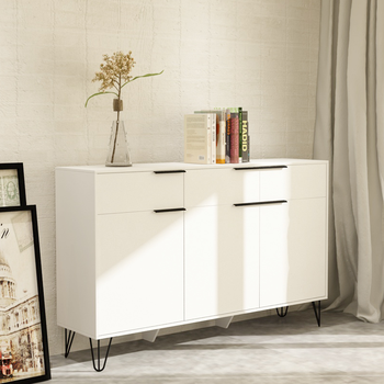 搭瓦屋 北欧简约白色餐边柜 现代家用收纳储物柜 时尚碗柜茶水柜 白色