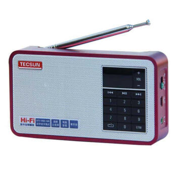 德生（Tecsun） 德生X3数字点歌插卡收音机老年人便携迷你半导体 红色 标配+插座转换+8G内存卡