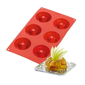 
                                        LEKUE/乐葵 烘焙工具 迷你萨瓦林6连戚风蛋糕模具 不粘硅胶模具                