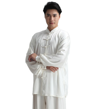 易武堂真丝太极服练功服桑蚕丝男女款套装白色m