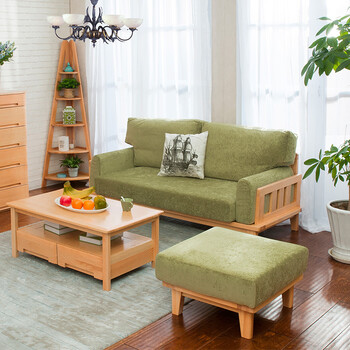 青岛一木实木沙发 榉木小户型沙发组合 客厅沙发 简约木沙发 北欧现代