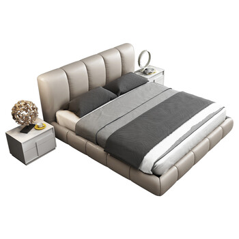 床头床边接触面真皮(全实木结构) 舒达床垫a款 1800mm*2000mm