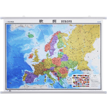 2021年 欧洲地图挂图 约1.2*0.9米 中英文版
