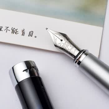 毕加索（pimio）钢笔签字笔商务办公礼品成人学生练字男女毕业礼物铱金墨水笔0.5mm903蓝理花