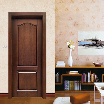 水性漆红胡桃纯实木门原木门室内门卧室门烤漆门别墅门房间门sn3414