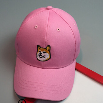 韩版可爱萌妹柴犬狗头刺绣棒球帽休闲防晒遮阳帽男鸭舌帽女夏天潮