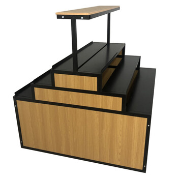 超市便利店休闲食品零食中岛钢木货架双面散称散装展示柜带盒盖子