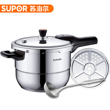 
                                        苏泊尔（SUPOR） 高压锅24CM银河星加厚不锈钢压力锅 YS24E 304不锈钢复底                