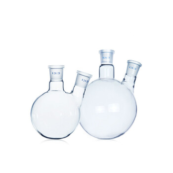 斜二口直两口圆底烧瓶100/250/500/1000/2000/3000/5000ml24*24# 直二